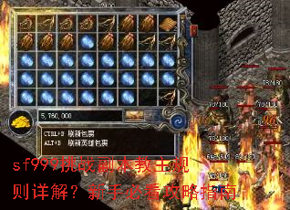 sf999挑战副本教主规则详解?新手必看攻略指南 sf999挑战副本教主规则详解?新手必看攻略指南