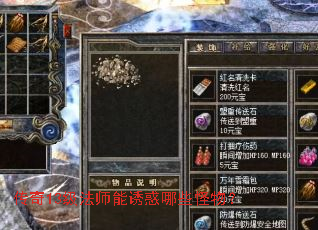 传奇13级法师能诱惑哪些怪物? 传奇13级法师能诱惑哪些怪物?