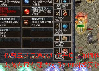 �������˻�ͨ��������������ο��������ȼ���װ����ȡ����Щ���ɣ�PK��ս�ָ�ע��ʲô��