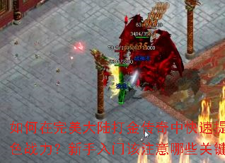 如何在完美大陆打金传奇中快速提升角色战力?新手入门该注意哪些关键点? 如何在完美大陆打金传奇中快速提升角色战力?新手入门该注意哪些关键点?