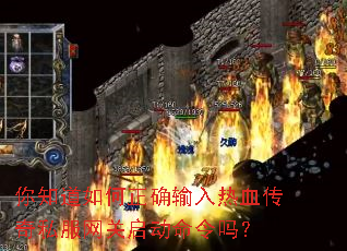 你知道如何正确输入热血传奇私服网关启动命令吗? 你知道如何正确输入热血传奇私服网关启动命令吗?
