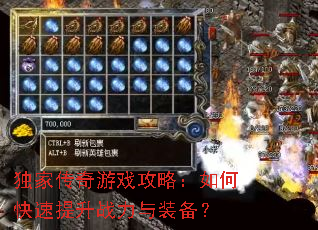独家传奇游戏攻略:如何快速提升战力与装备? 独家传奇游戏攻略:如何快速提升战力与装备?