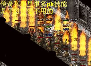 传奇私服里很多pk技能是平时打怪不用的