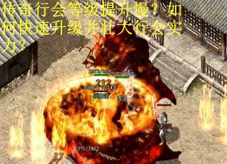 传奇行会等级提升慢？如何快速升级并壮大行会实力？
