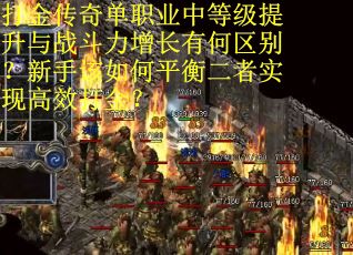 打金传奇单职业中等级提升与战斗力增长有何区别？新手该如何平衡二者实现高效打金？