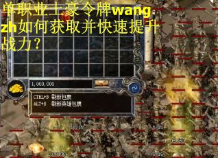 单职业土豪令牌wangzh如何获取并快速提升战力？
